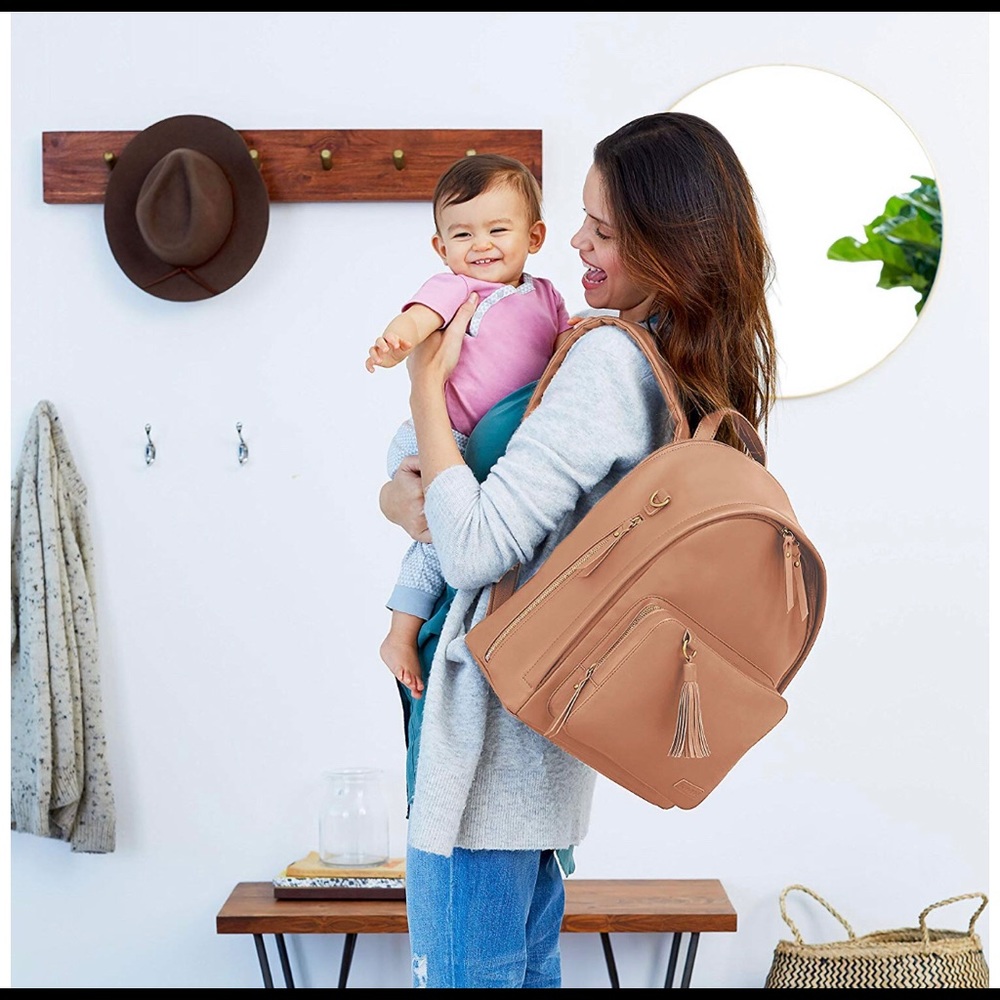 Skip hop vegan leather diaper bag backpack